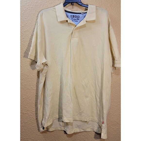 Men's IZOD Heritage Polo Shirt XXL Regular Fit 100% cotton Golf Shirt Yellow - Picture 1 of 12